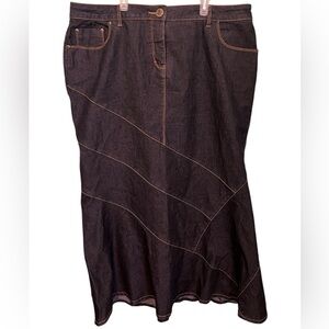Women’s size 18 Long Dark Denim MAXI Skirt Bisou Bisou STRETCHY Y2K